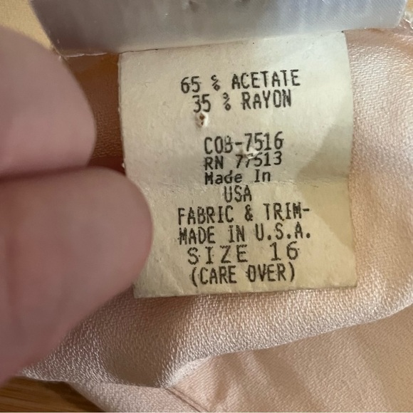 Vintage 80s Nina Piccalino Three-Button Blouse Soft Pink 16 - Picture 5 of 8